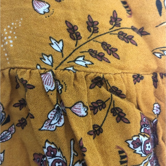 Deep yellow floral top with cross-over front - Picture 6 of 7